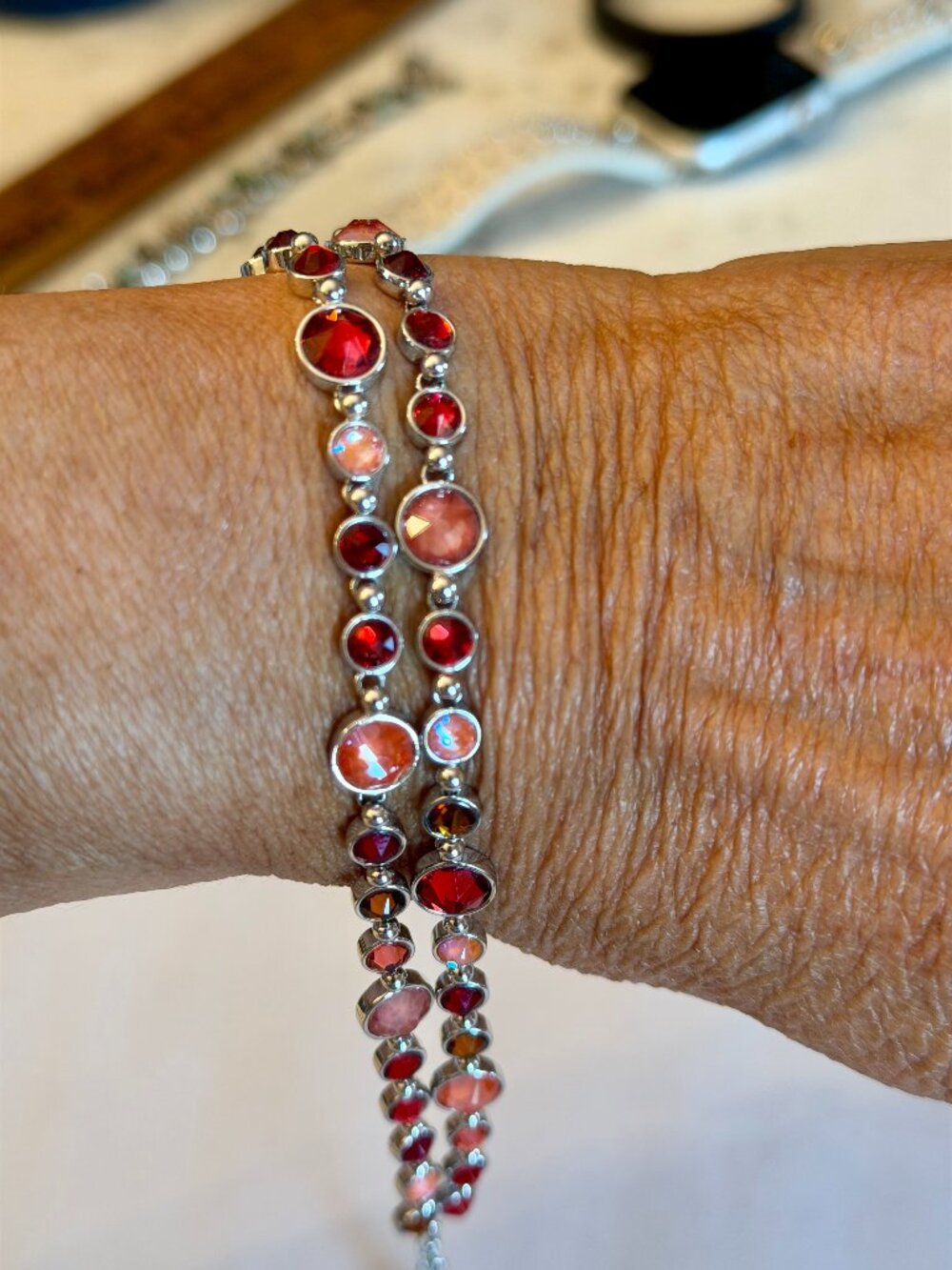 Touchstone Crystal by Swarovski Ignite (Red) Glam Bracelet